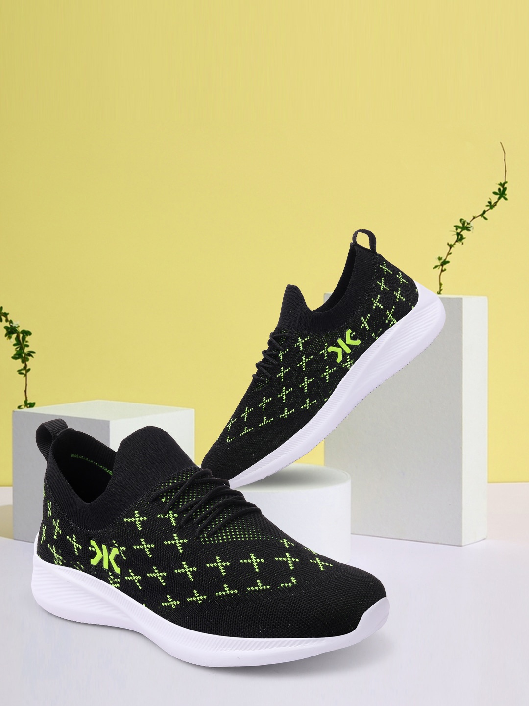 

Killer Men Black Woven Design Slip-On Sneakers