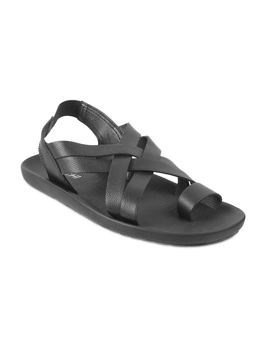 

Mochi Men Black Leather Comfort Sandals
