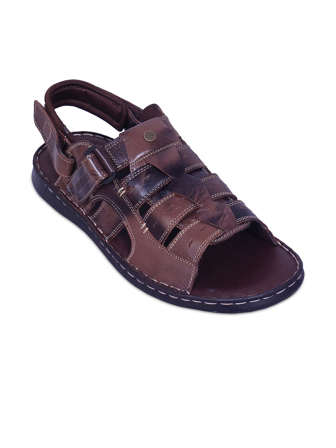 

Buckaroo Men Brown Genuine Leather Comfort Sandals