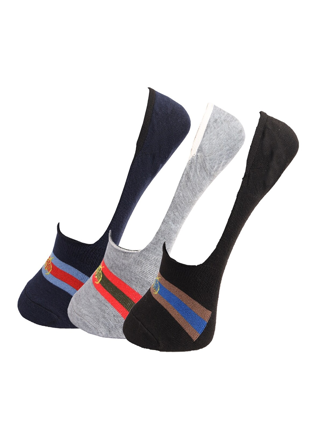 

Dollar Socks Men Set Of 3 Assorted & Printed Pure Cotton No Show aSocks