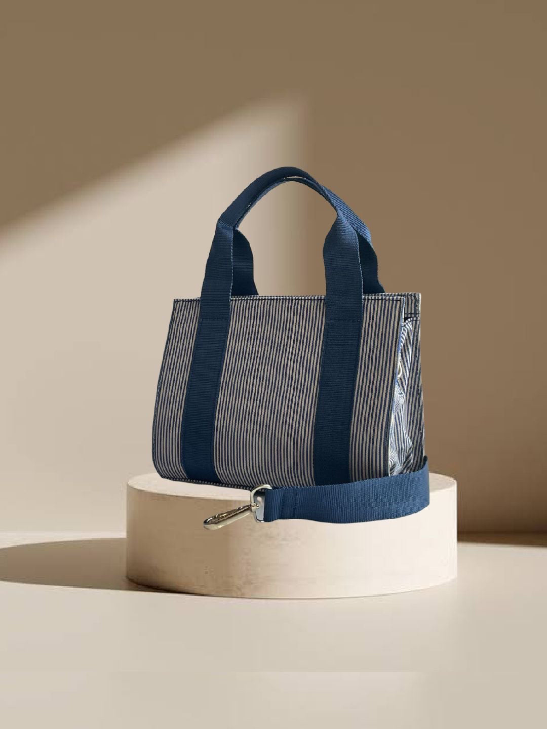 

Be You By Sejal Dharia Blue Colourblocked Shopper Tote Bag with Applique