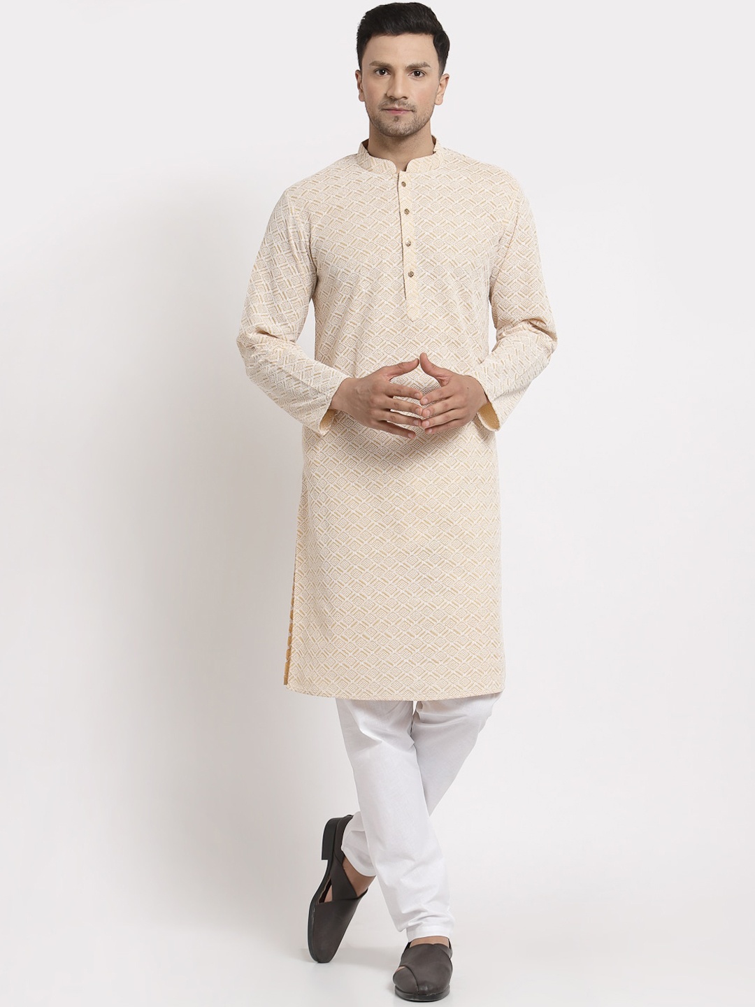 

MOHANLAL SONS Men Gold-Toned Thread Work Kurta