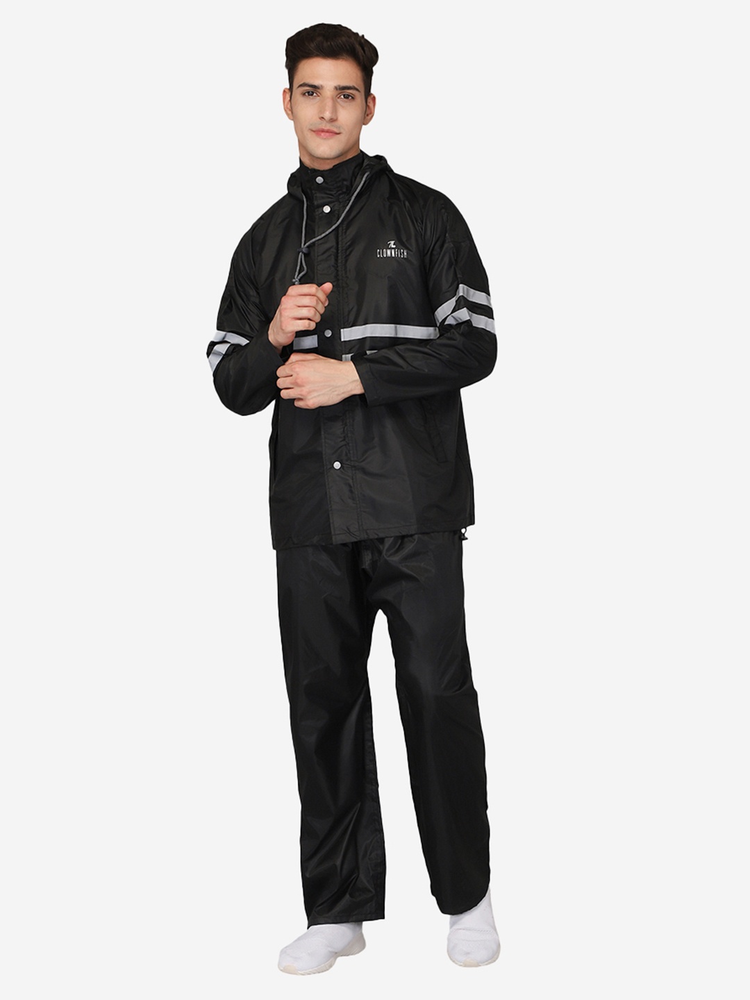 

THE CLOWNFISH Prime Pro Grey Solid Waterproof Double Layered Rain Suit