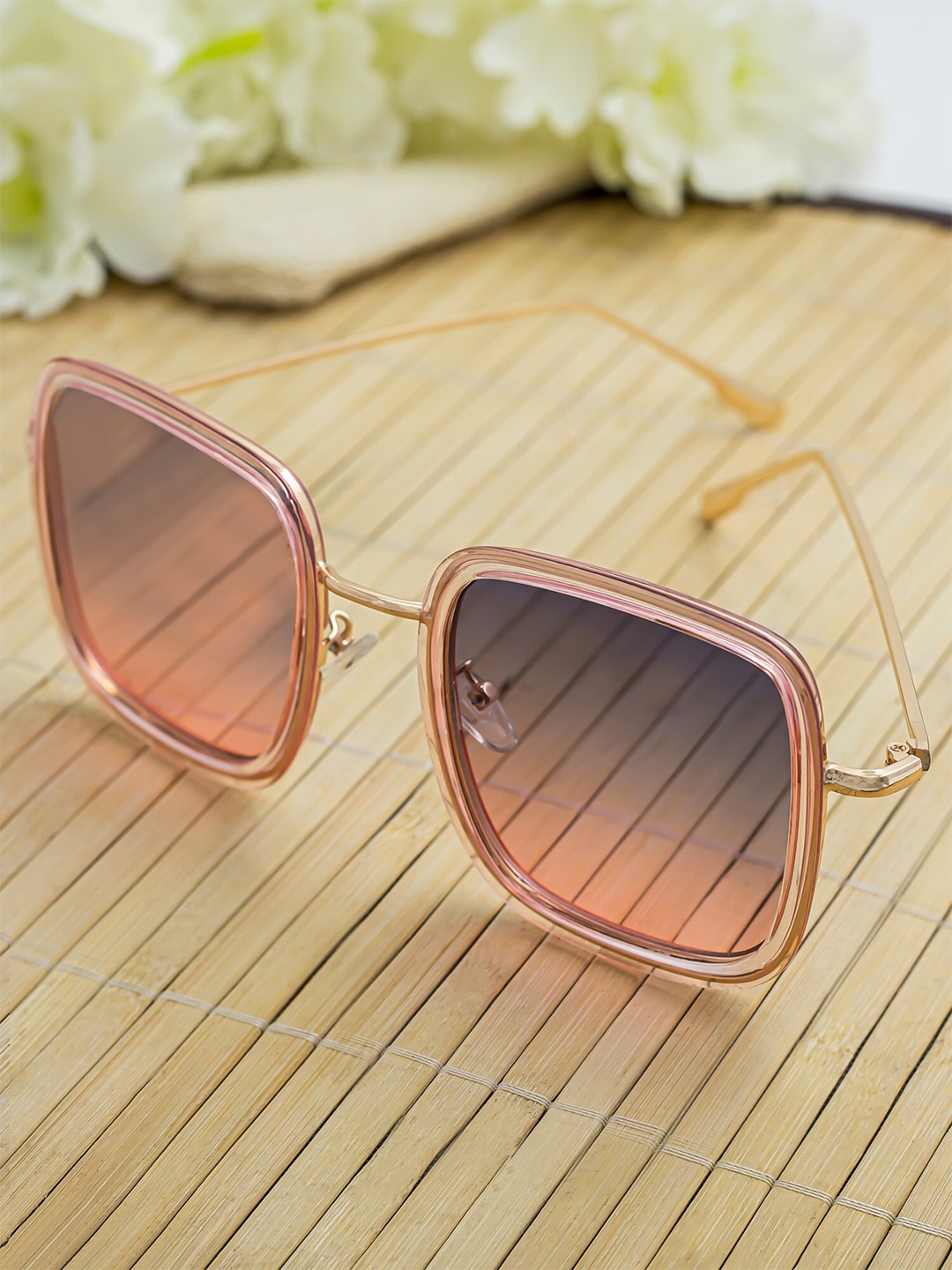 

Bellofox Women Pink Lens & Pink Oversized Sunglasses