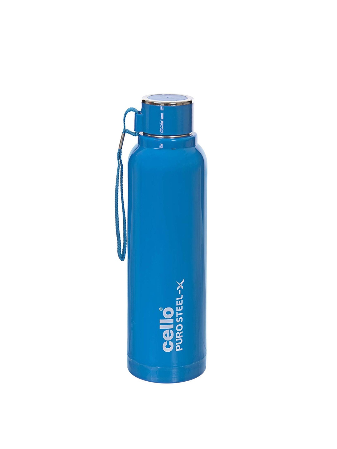 

Cello Blue Solid Stainless Steel Water Bottle- 600ml, Silver