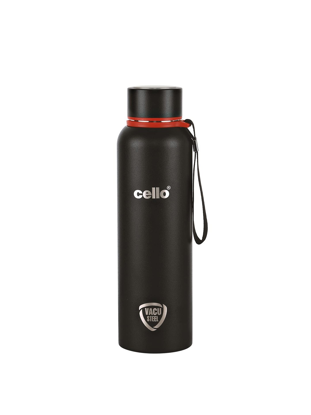 

Cello Black Solid Stainless Steel Water Bottle-750 ml, Silver