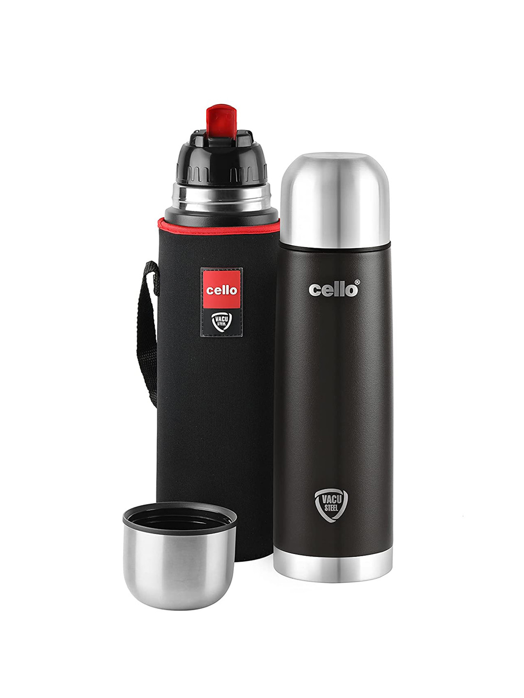 

Cello Black Printed Stainless Steel Water Bottle 500 ML