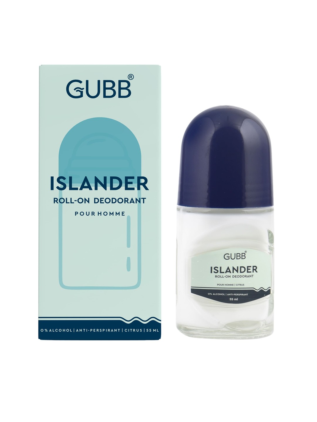 

GUBB Men Islander Anti-Perspirant Roll-On Deodorant - Citrus - 55ml, Green
