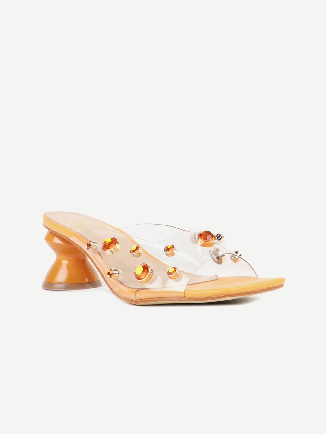 

Carlton London Orange Kitten Mules with Bows