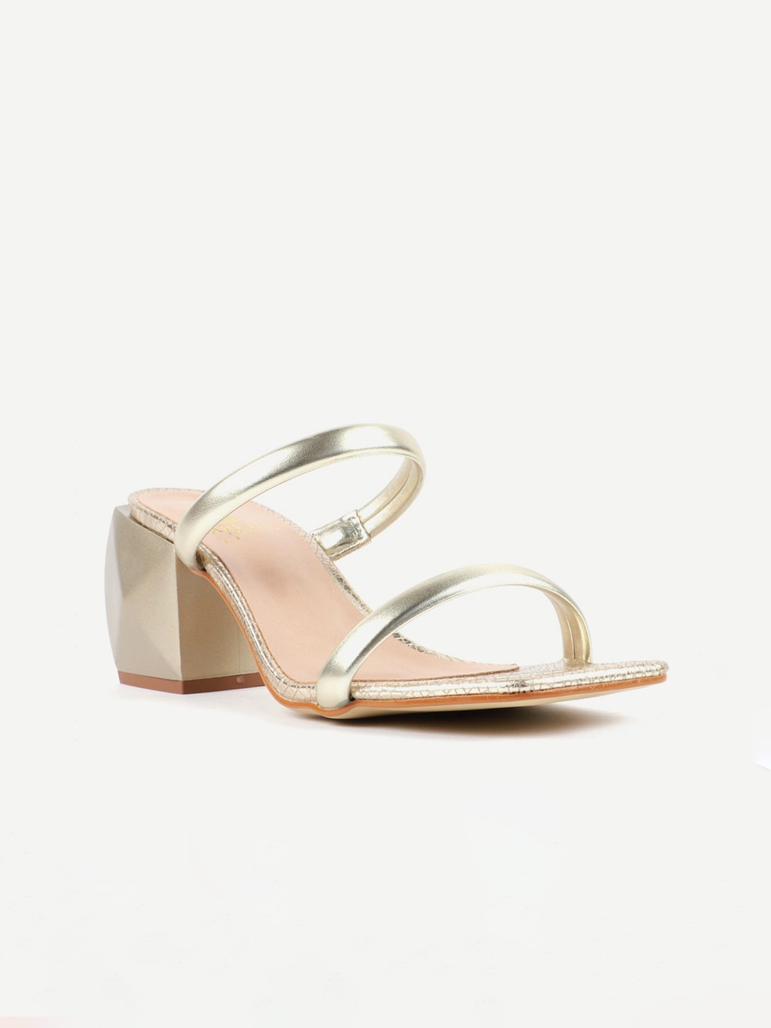 

Carlton London Gold-Toned Block Sandals