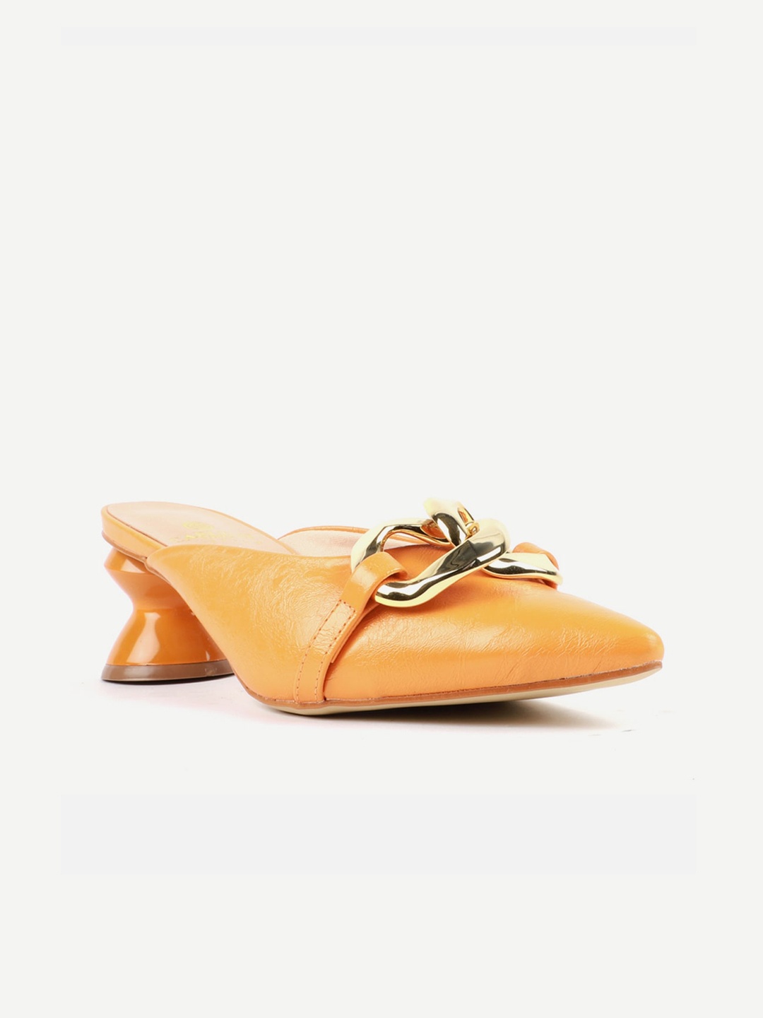 

Carlton London Orange Kitten Mules with Bows