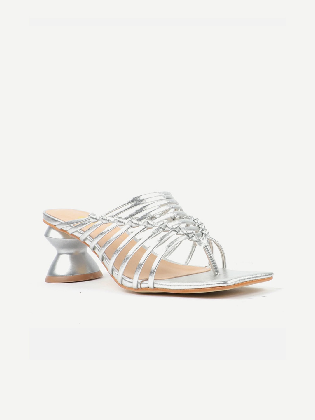 

Carlton London Silver-Toned Block Sandals
