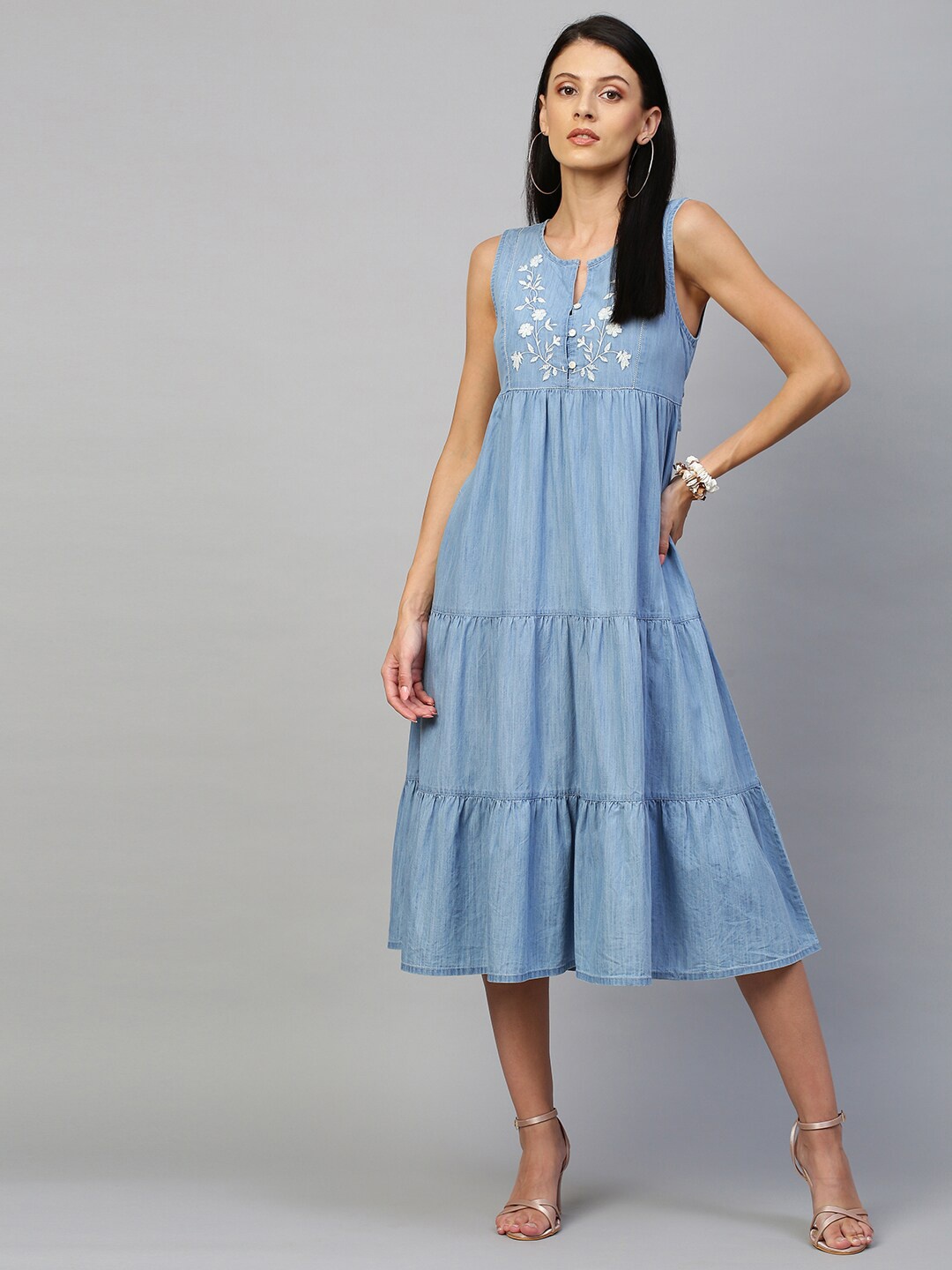 

Chemistry Black Denim Peplum Dress