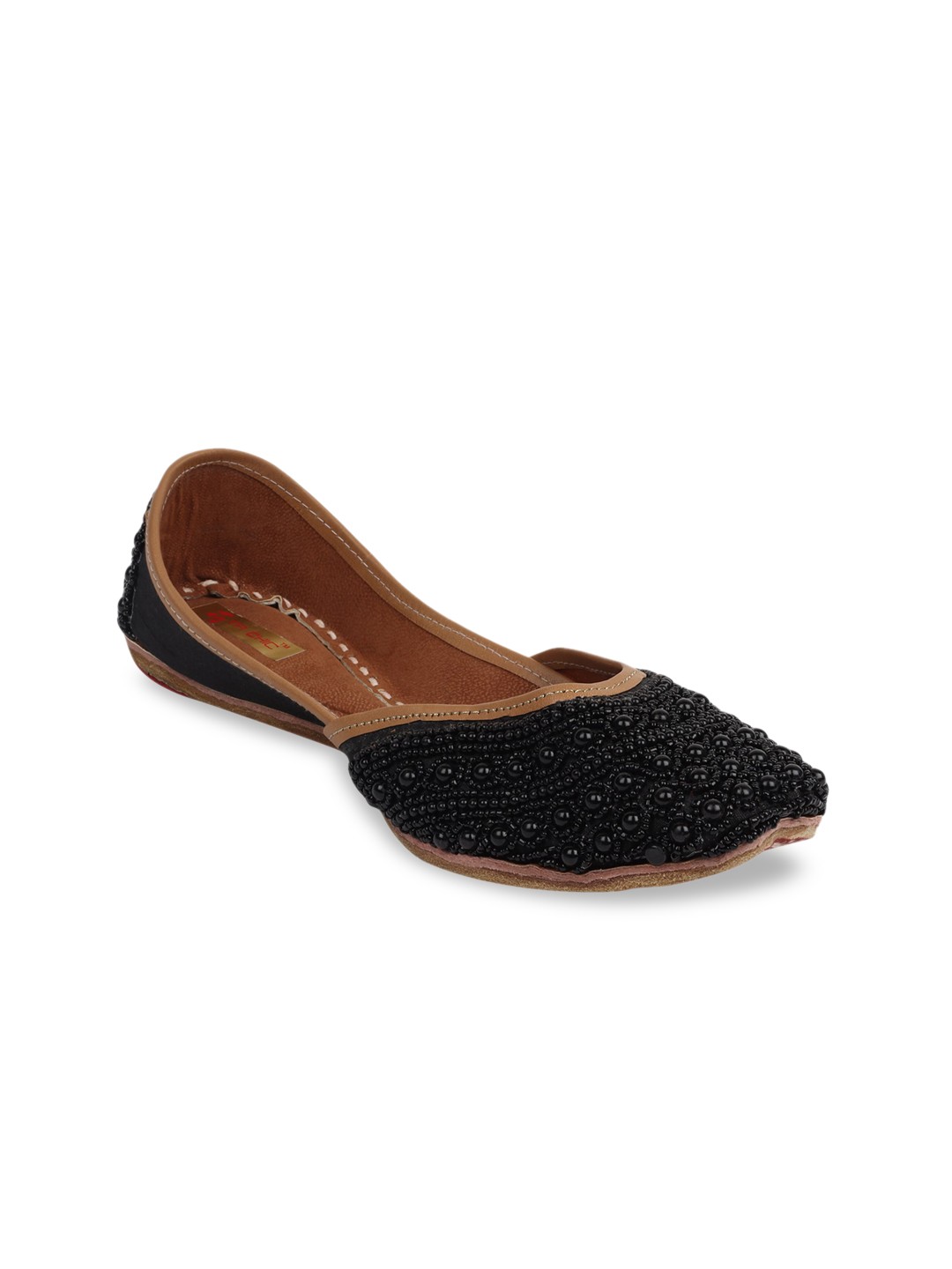 

Ta Chic Women Black Embellished Ethnic Mojaris Flats