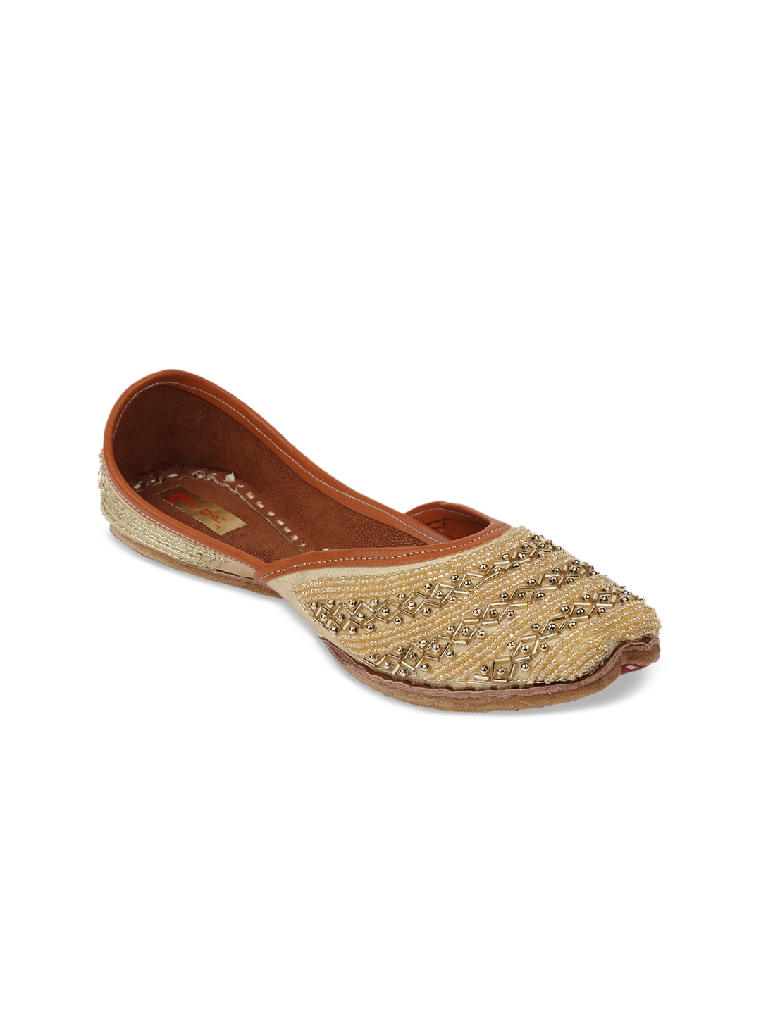 

Ta Chic Women Gold-Toned Embellished Ethnic Mojaris Flats