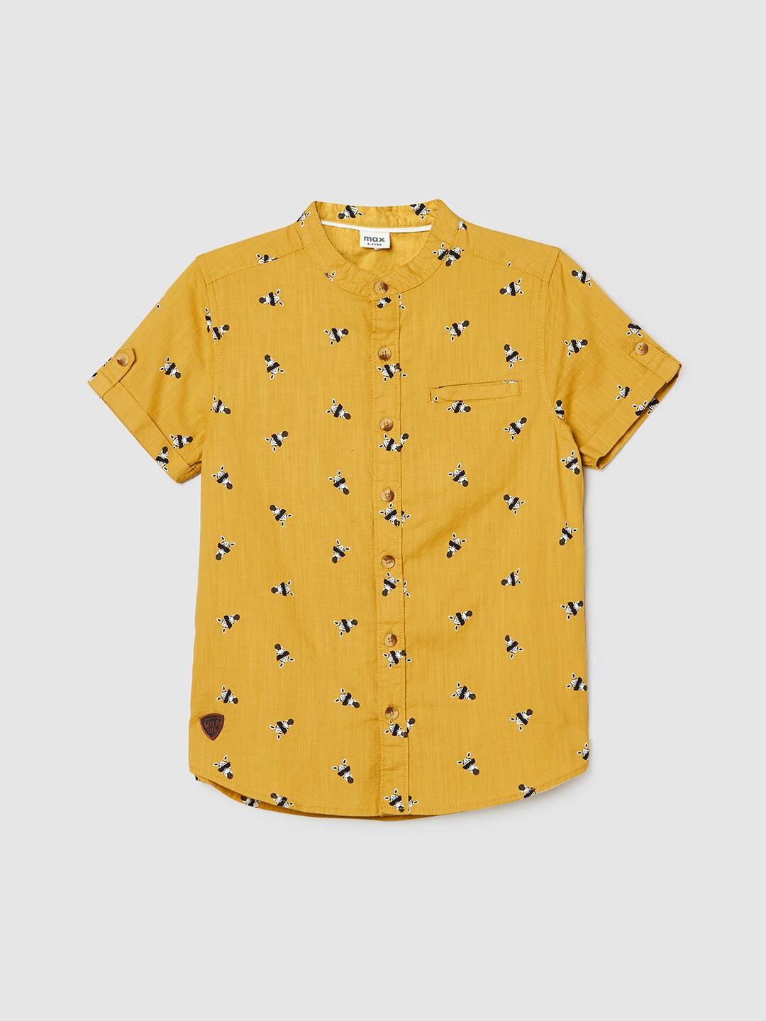 

max Boys Yellow Printed Casual Shirt