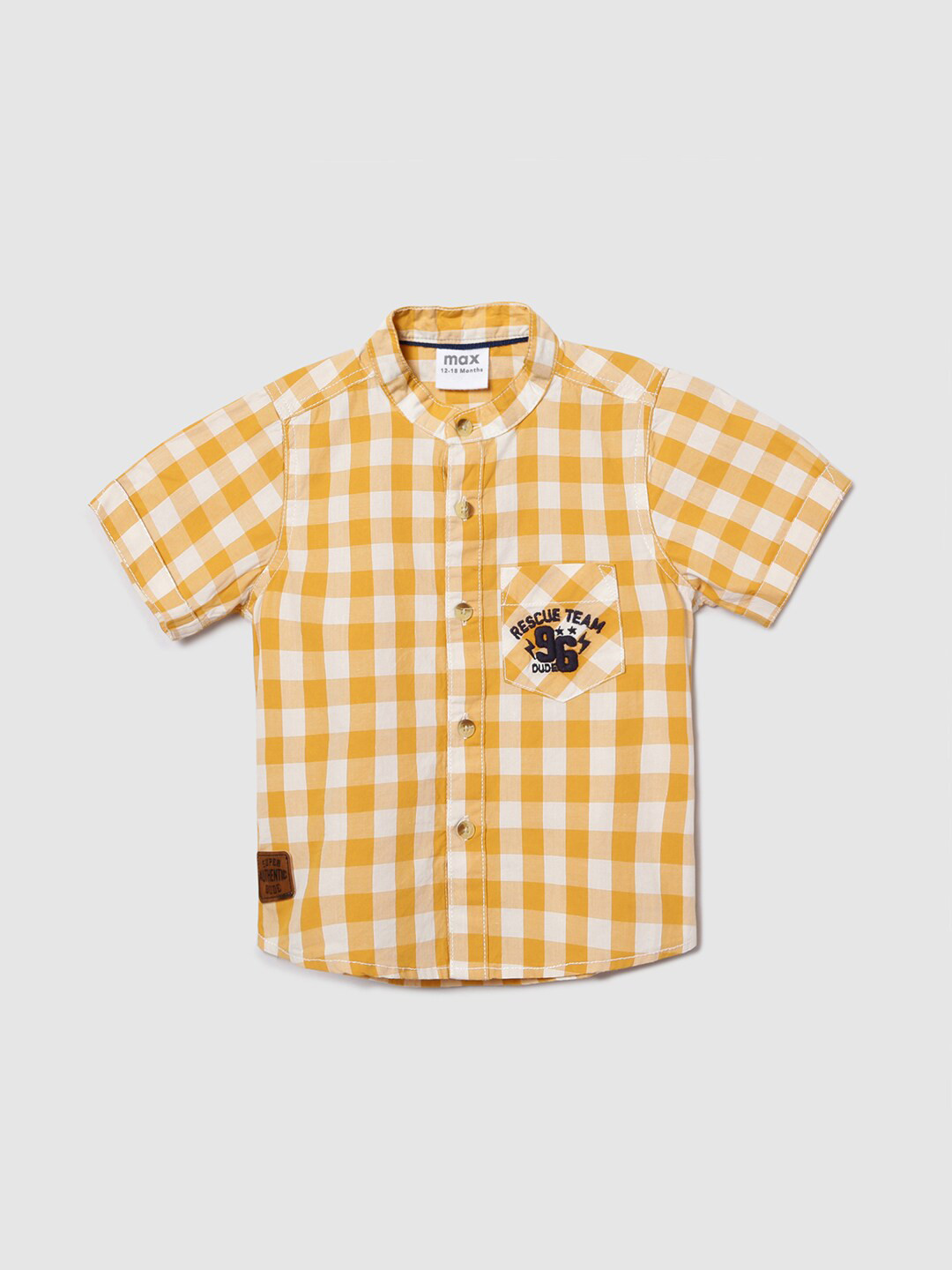 

max Boys Yellow Gingham Checks Checked Casual Shirt