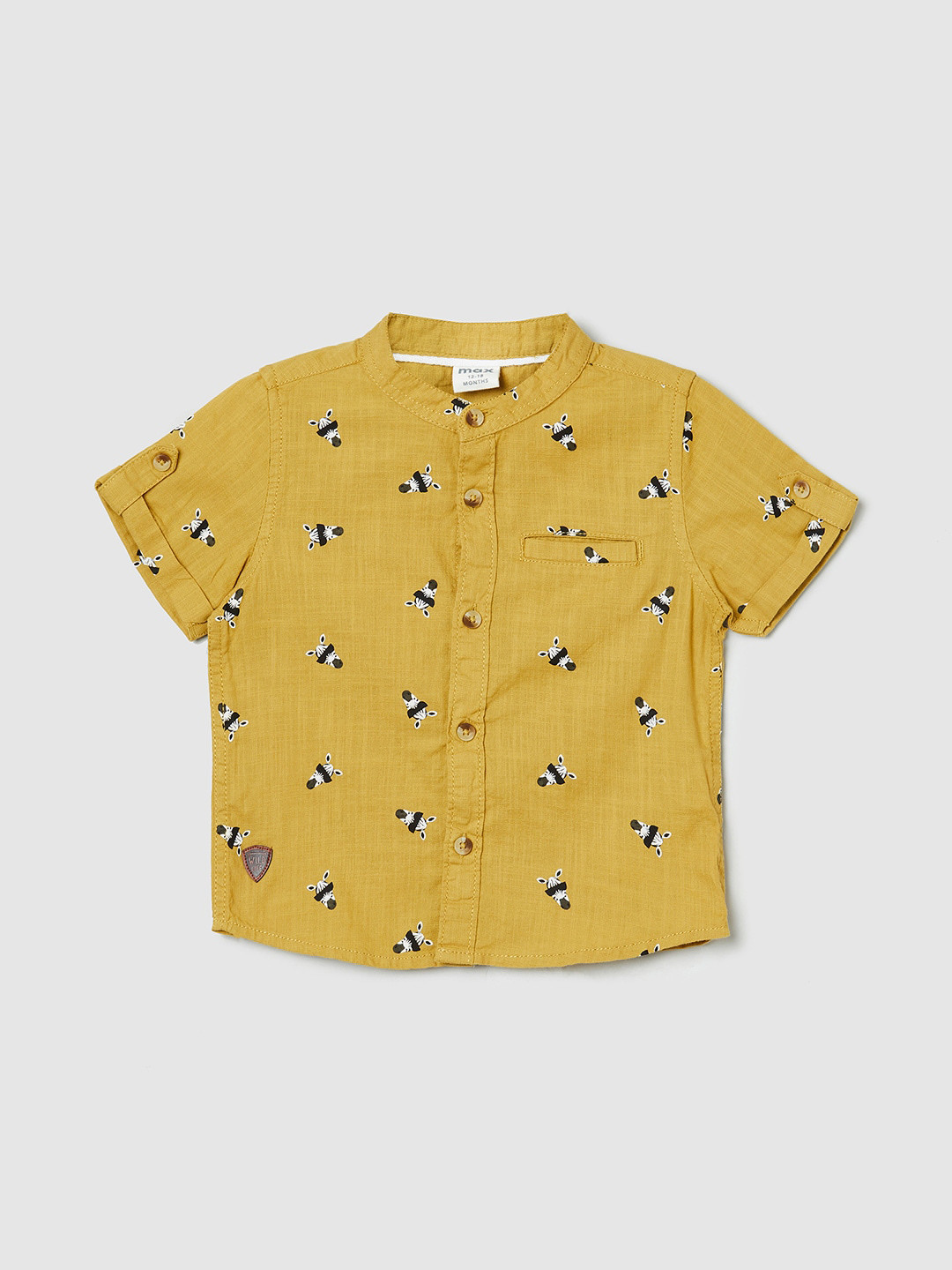 

max Boys Yellow Printed Casual Shirt