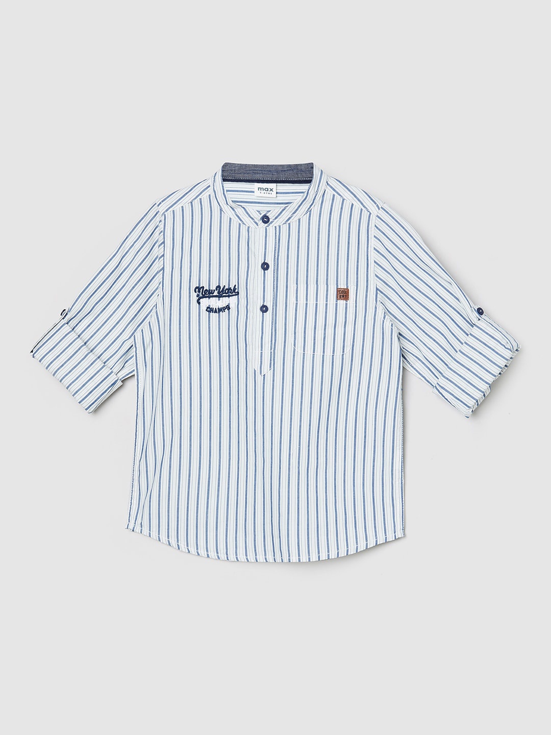 

max Boys Blue Striped Casual Shirt