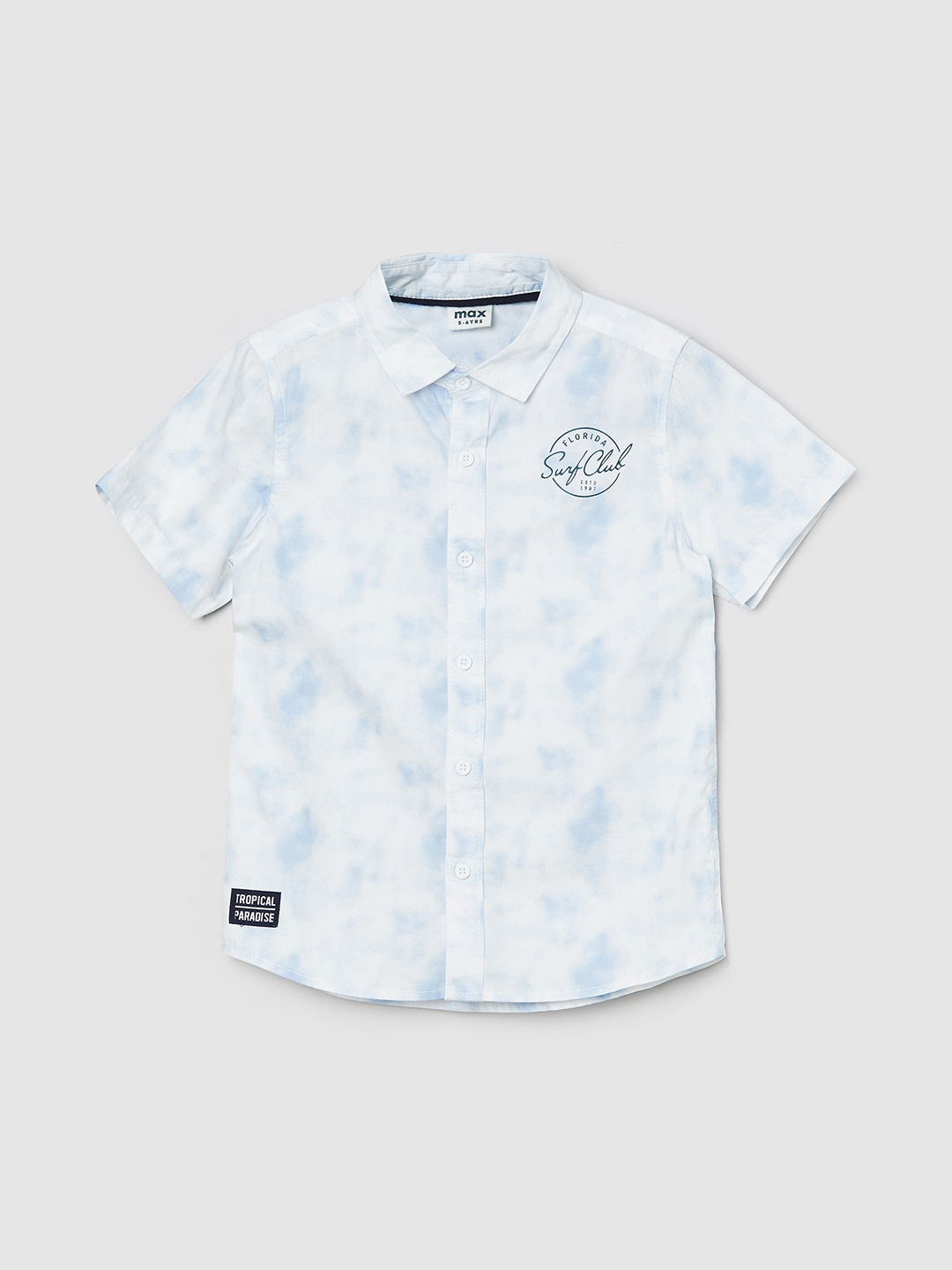 

max Boys Blue Printed Casual Shirt