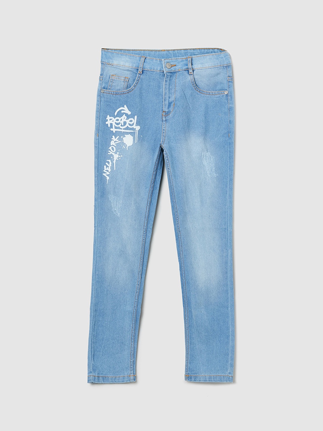 

max Boys Blue Low Distress Heavy Fade Jeans