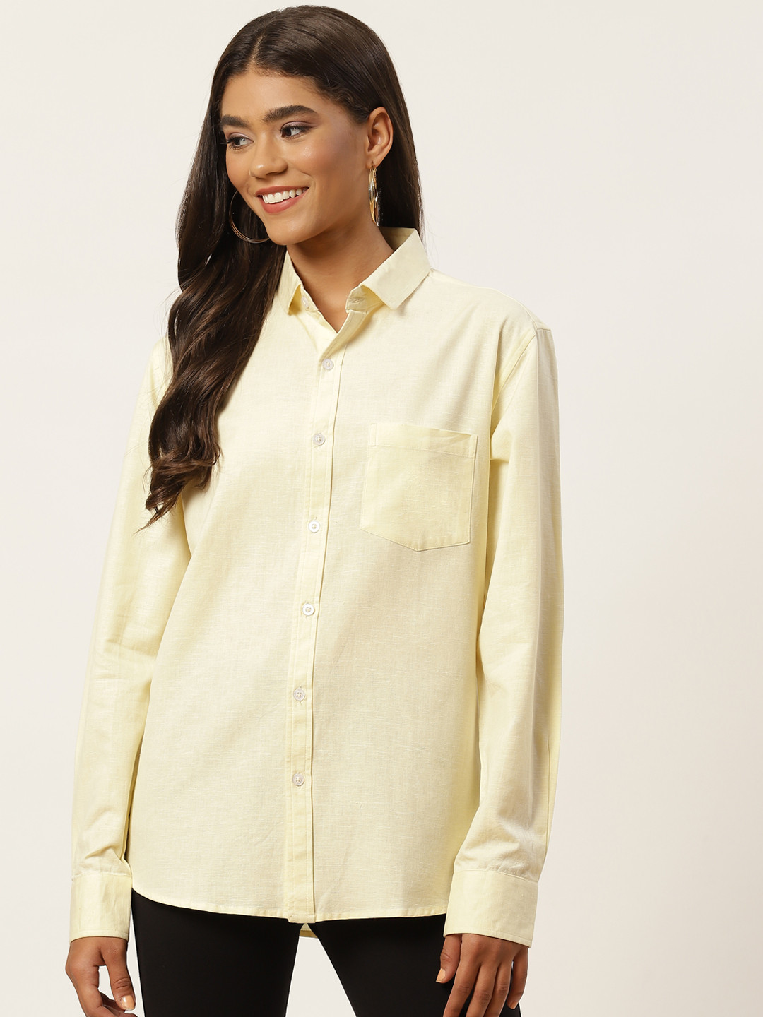 

Molcha Women Yellow Comfort Semiformal Shirt