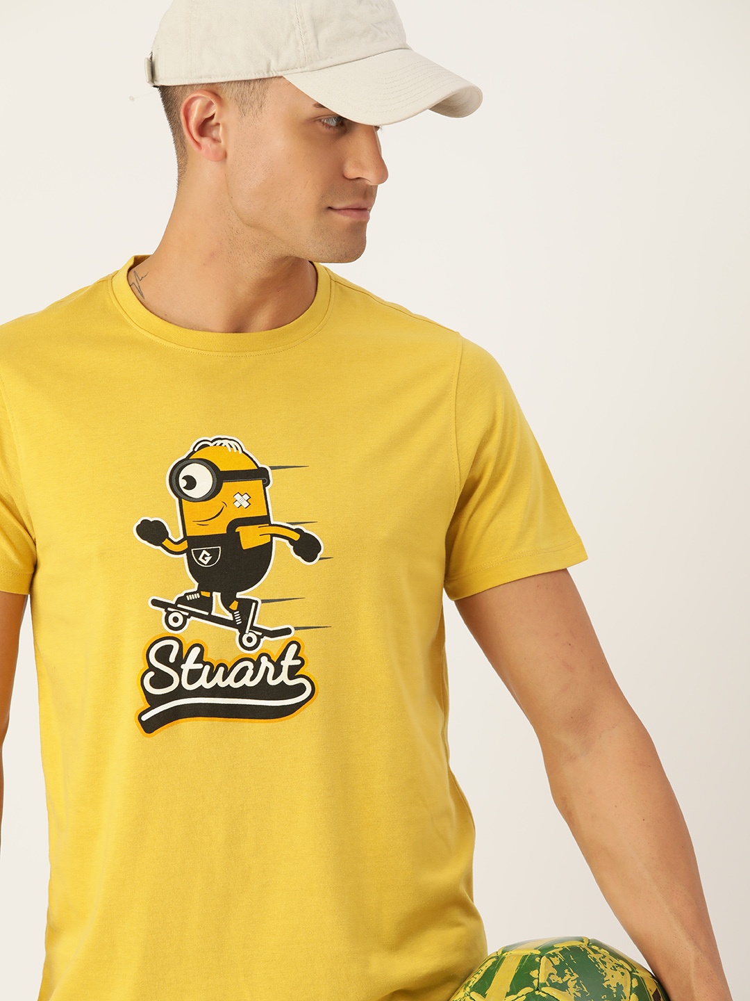 

Kook N Keech Men Mustard Yellow Printed T-shirt