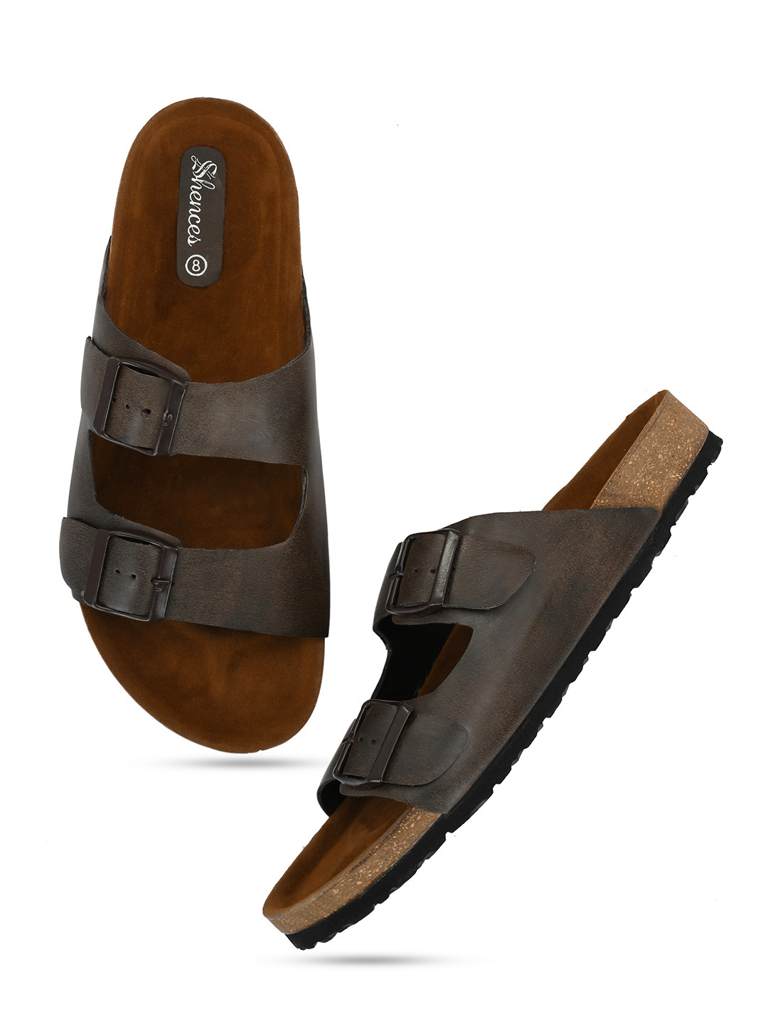 

SHENCES Men Brown Ethnic Comfort Sandals