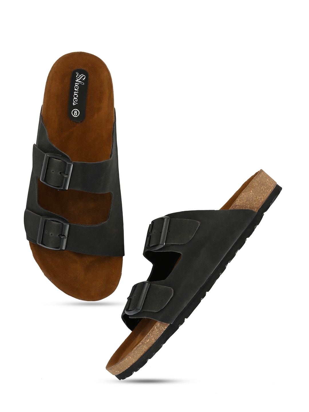 

SHENCES Men Black Ethnic Comfort Sandals