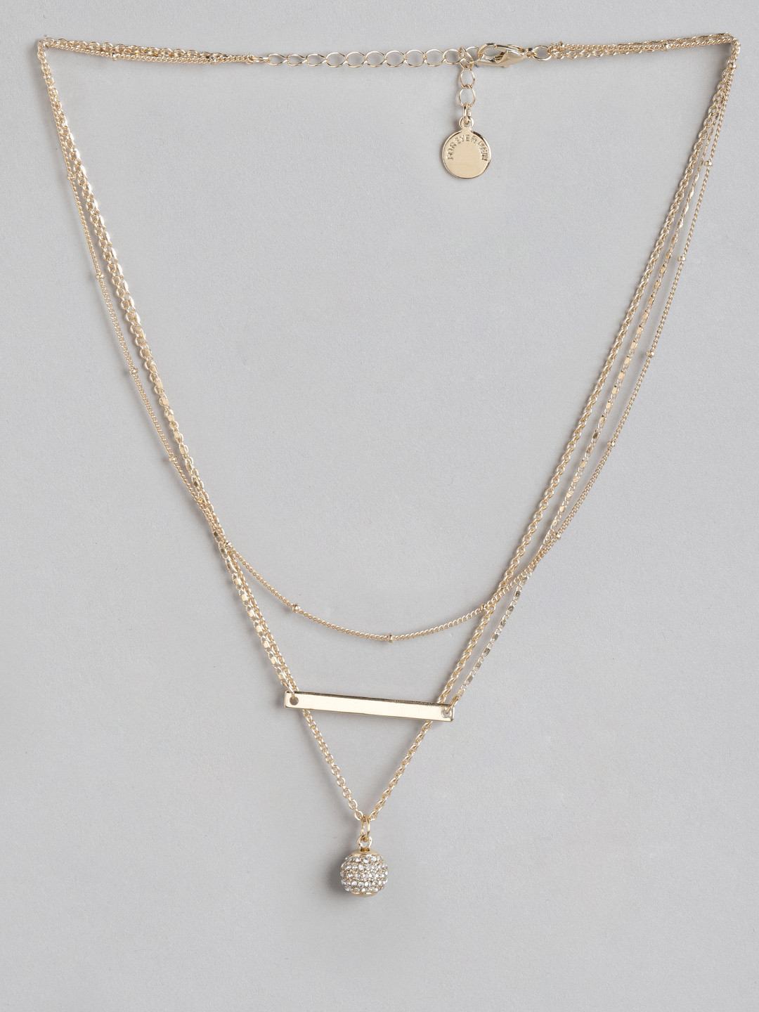 

Forever New Gold-Toned & White Gold-Plated Layered Necklace
