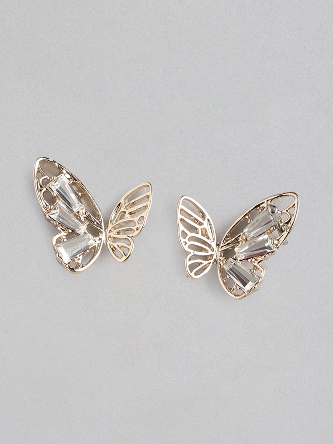 

Forever New Gold-Toned Butterfly Shaped Studs Earrings