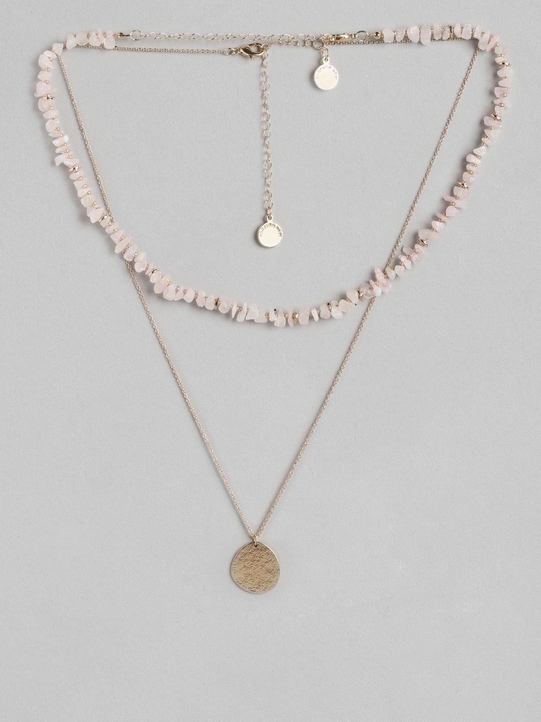 

Forever New Pink & Gold-Toned Layered Gold-Plated Necklace