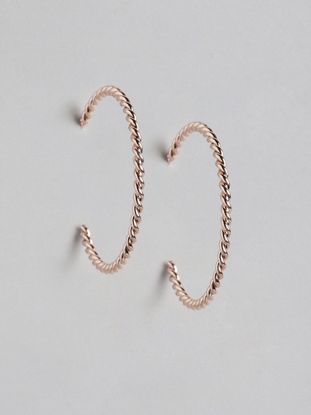 

Forever New Rose Gold-Plated Circular Half Hoop Earrings