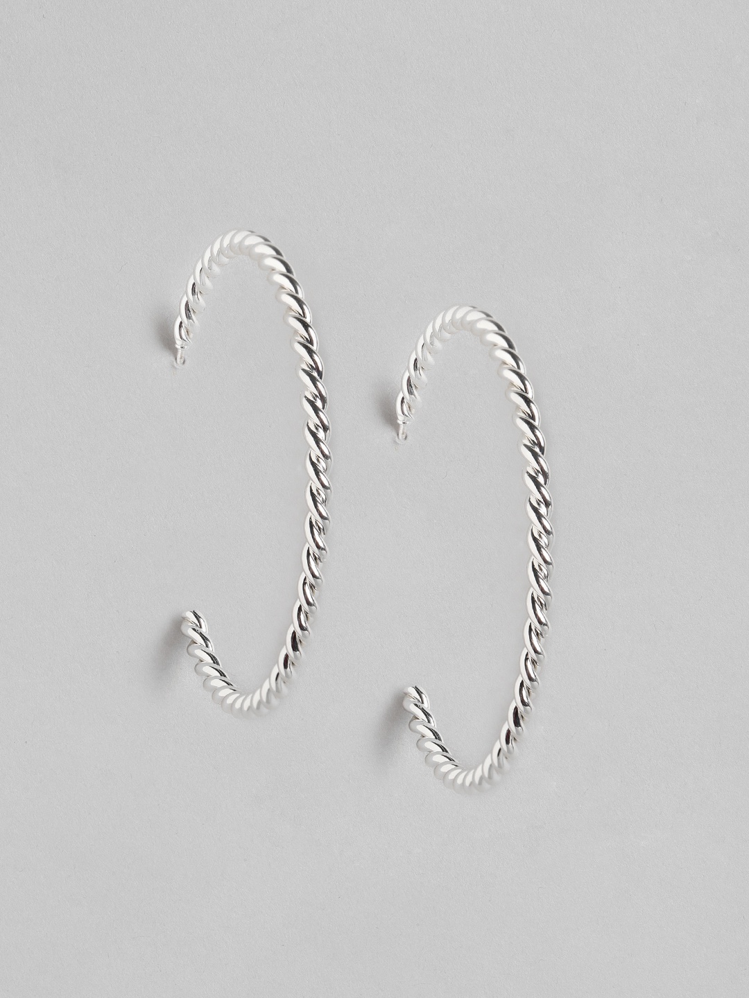 

Forever New Silver-Plated Circular Half Hoop Earrings