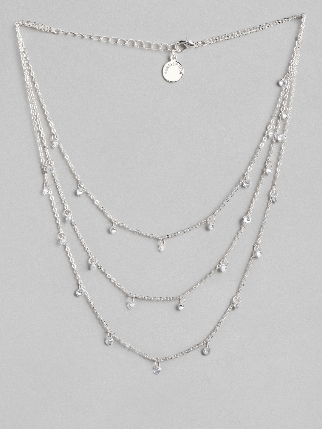 

Forever New Silver-Toned Silver-Plated Layered Necklace