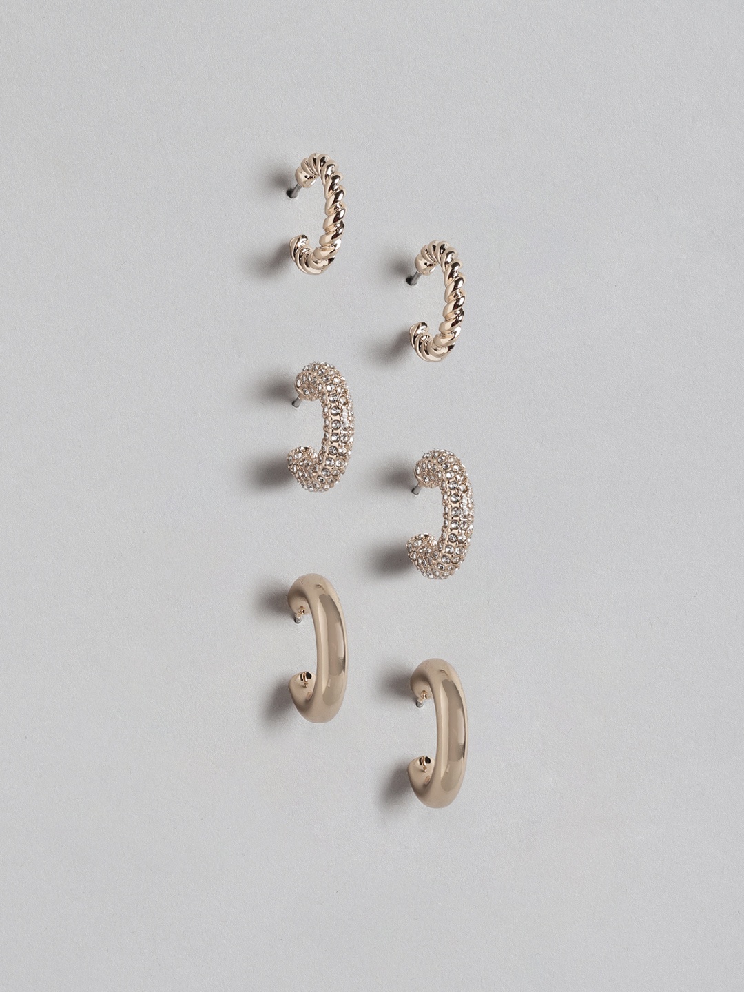 

Forever New Pack of 3 Gold-Plated Circular Studs Earrings