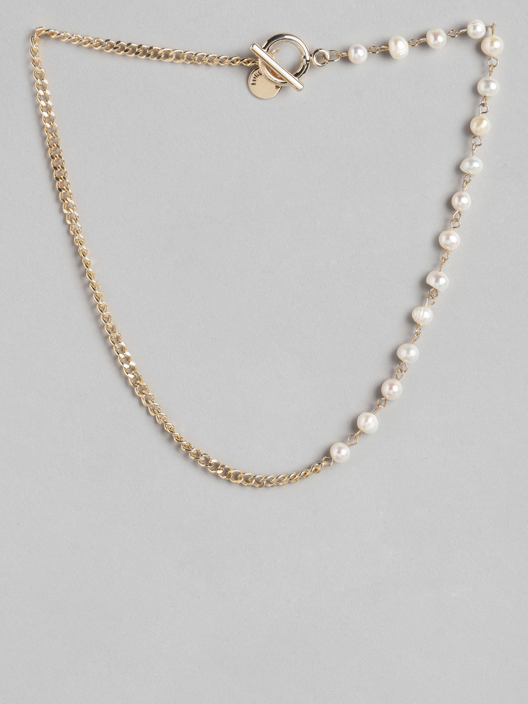 

Forever New Gold-Toned & Off White Pearl Gold-Plated Necklace
