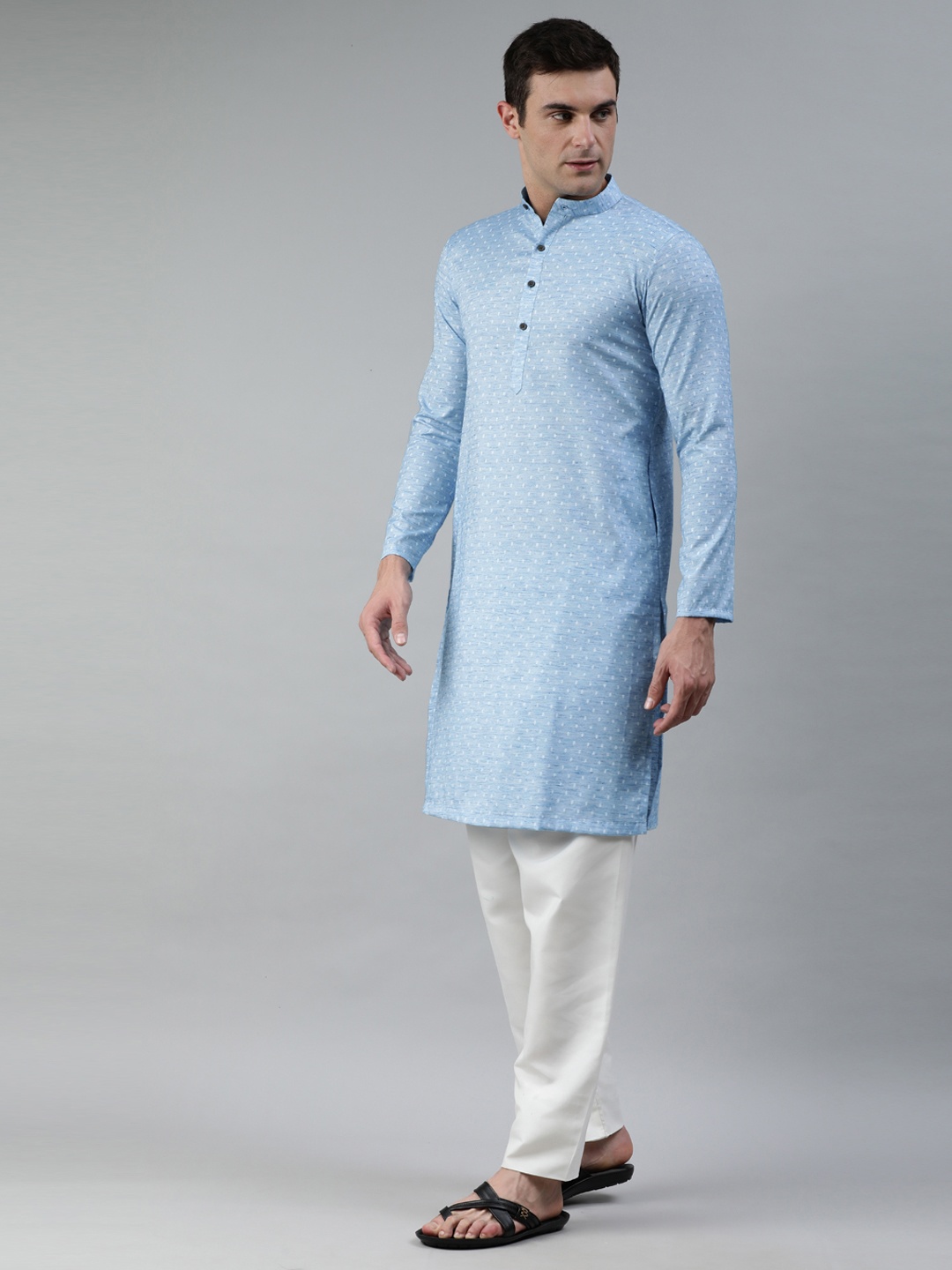 

Manthan Men Blue Ethnic Design Kurta