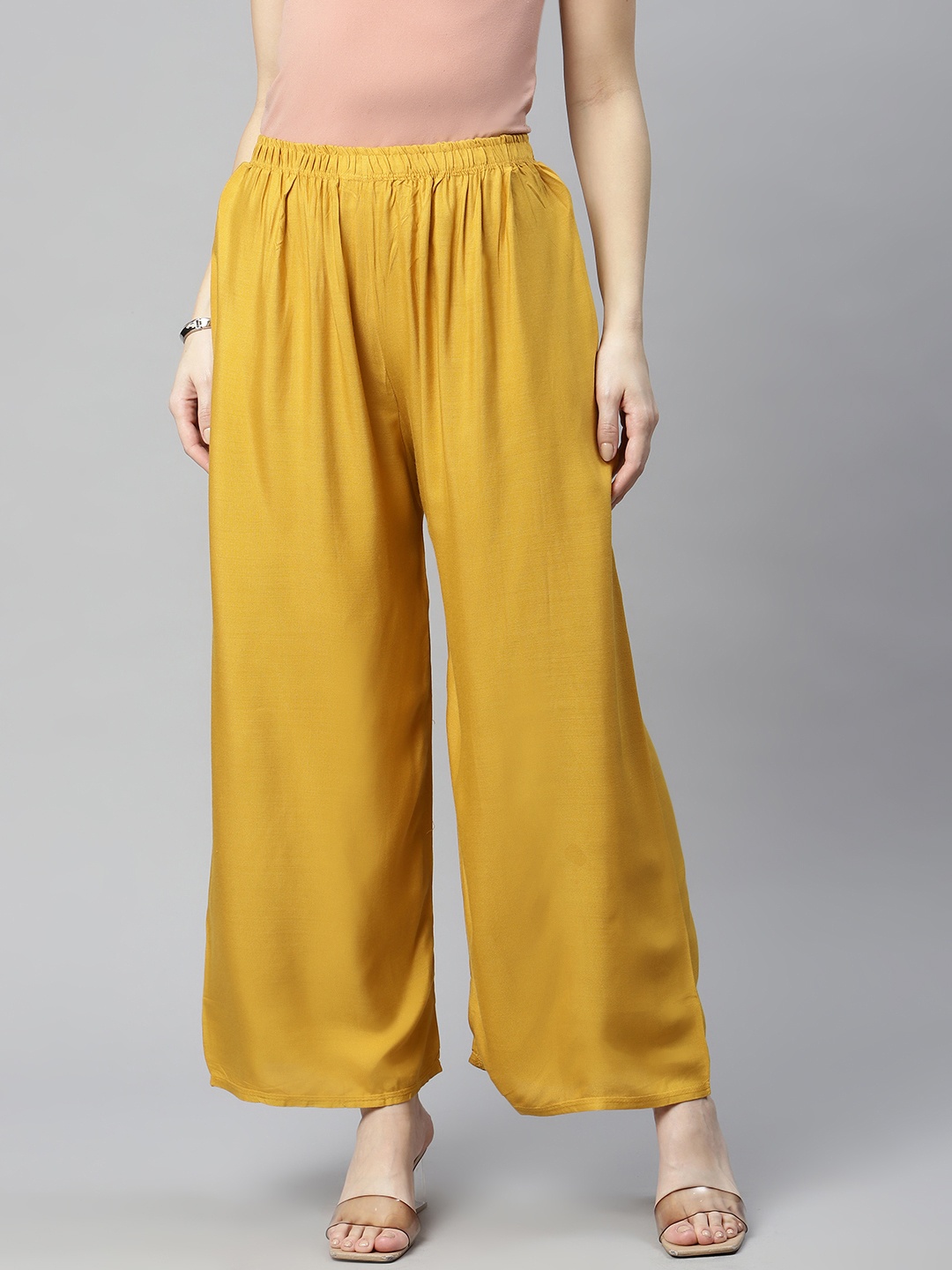 

Rang Gali Women Mustard Yellow Ethnic Palazzos