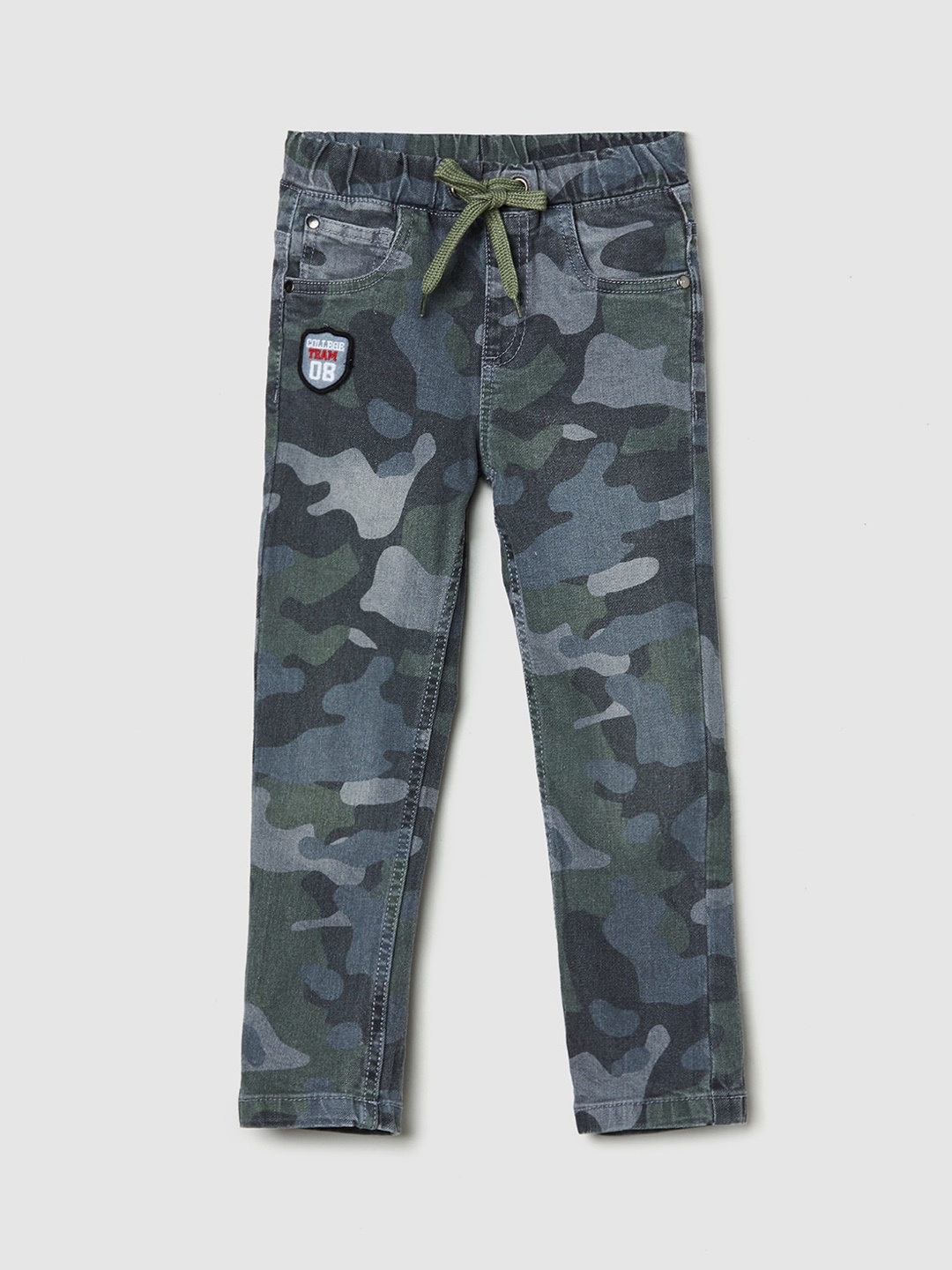 

max Boys Grey Camouflage Printed Trousers