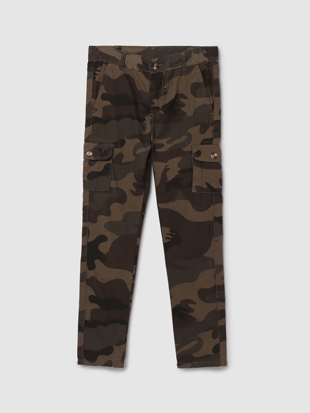 

max Boys Multicoloured Camouflage Printed Cargos Trousers, Multi