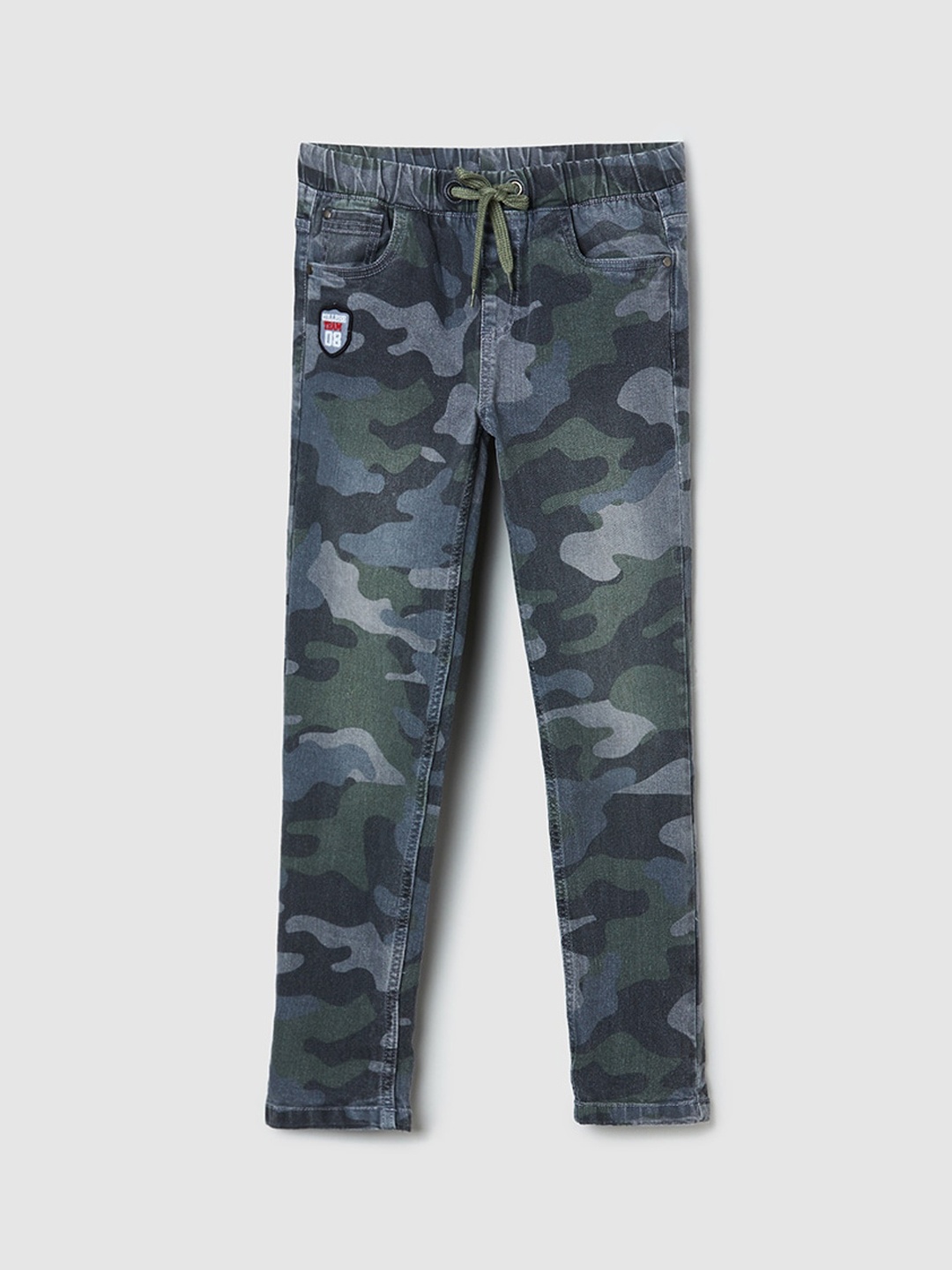 

max Boys Grey Camouflage Printed Trousers