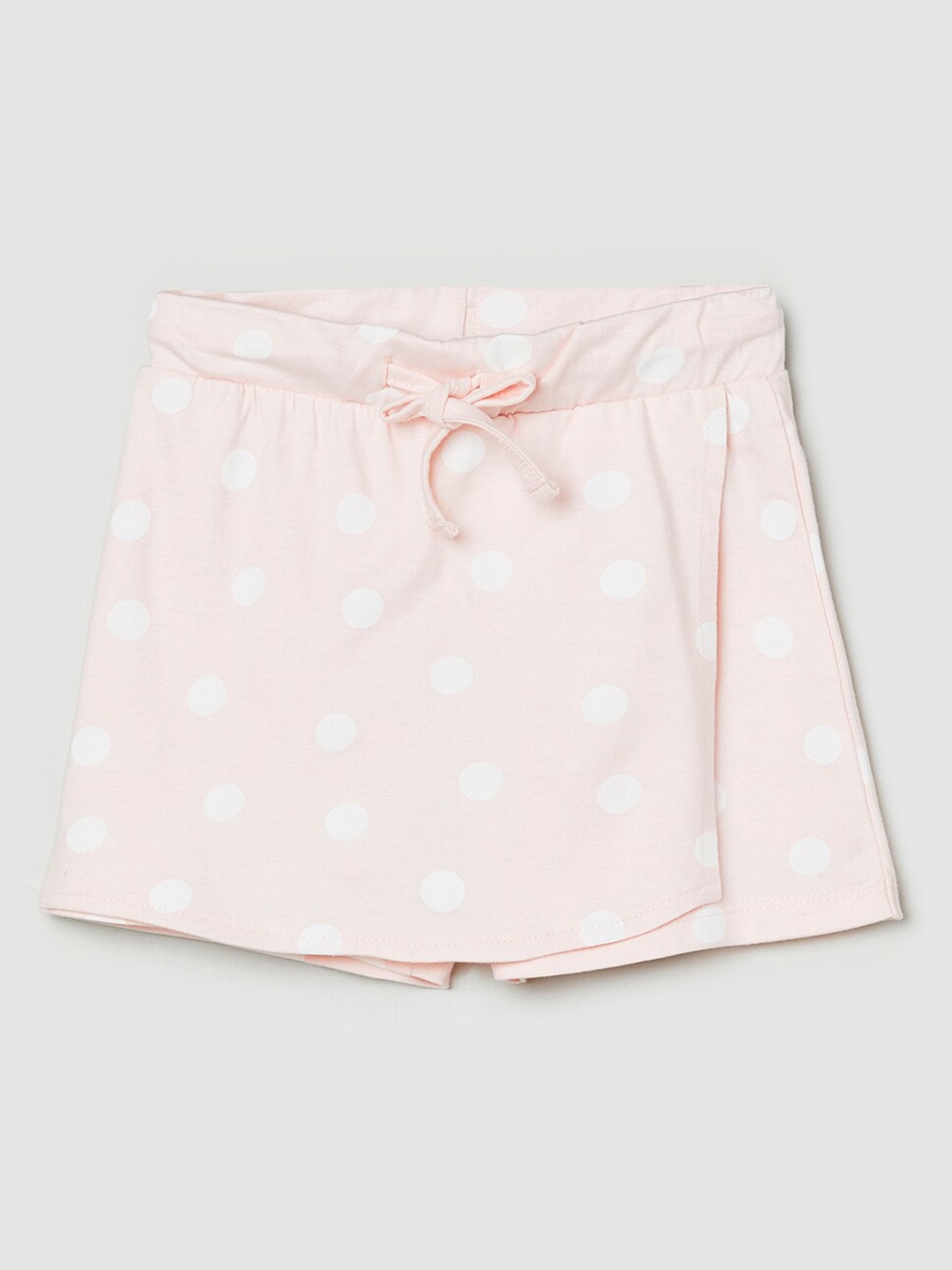 

max Girls Pink Polka Dot Printed Pure Cotton Skirt