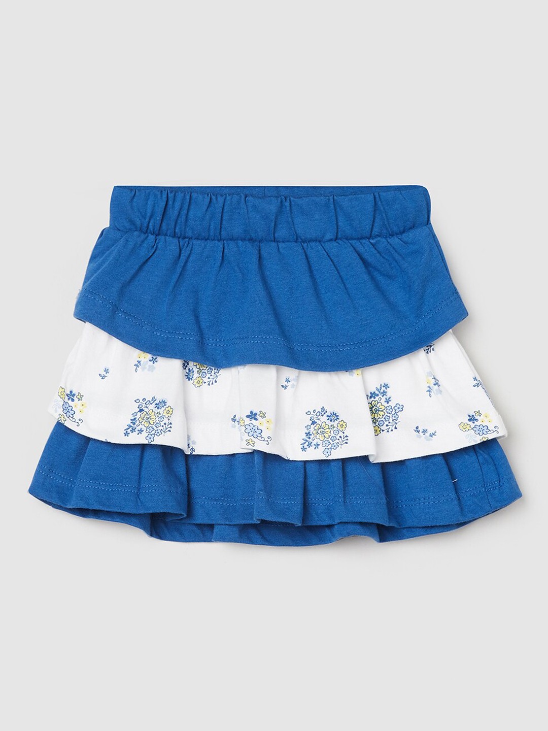 

max Kids Girls Blue Pure Cotton Flared Above Knee Length Skirts