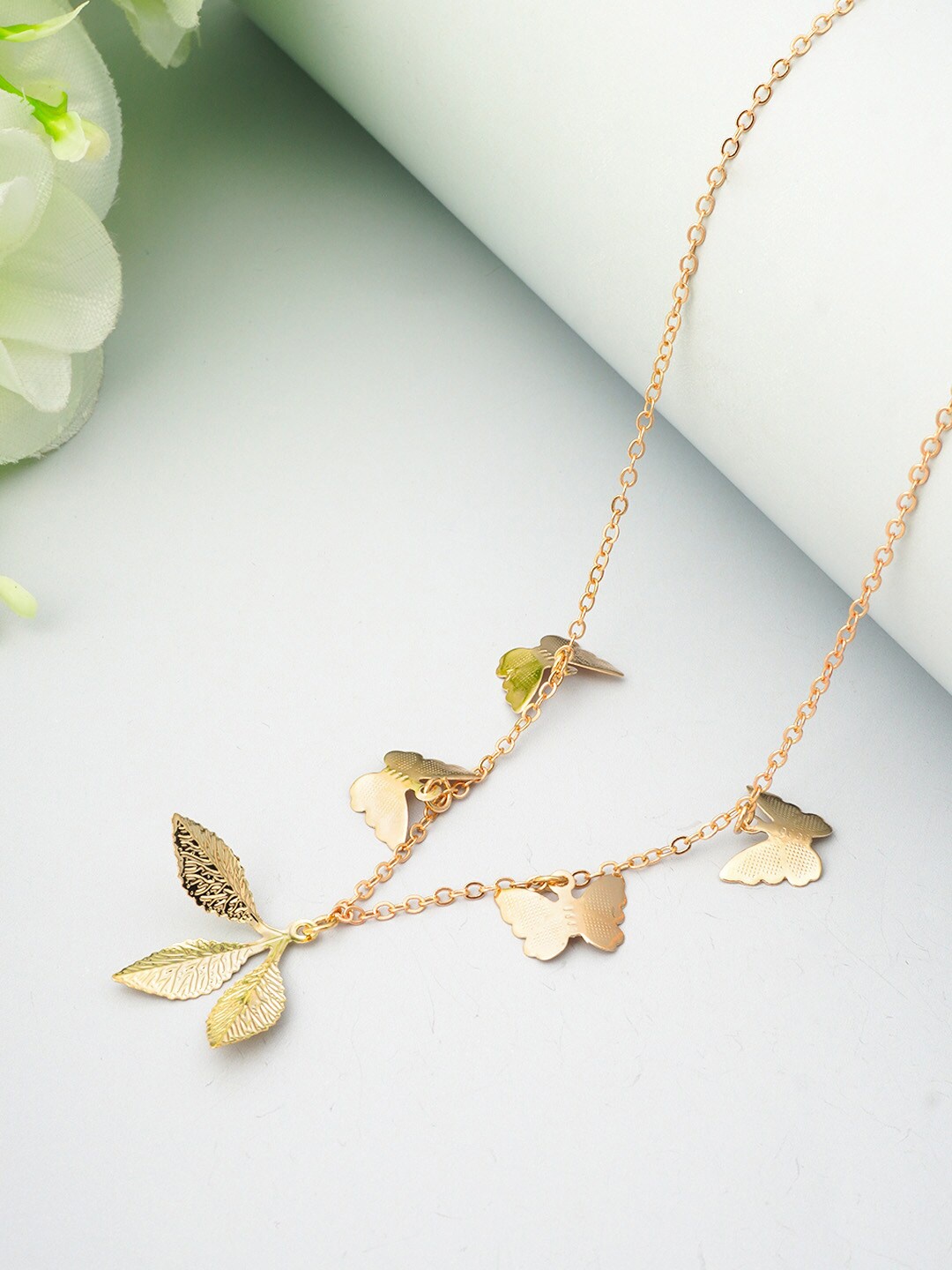 

Ferosh Gold-Plated Leafy Butterfly Necklace