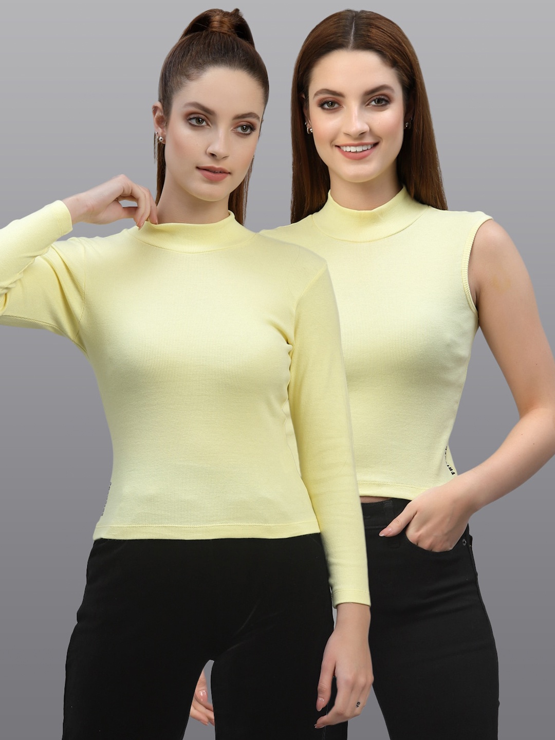 

Friskers Pack Of 2 Yellow Crop Top