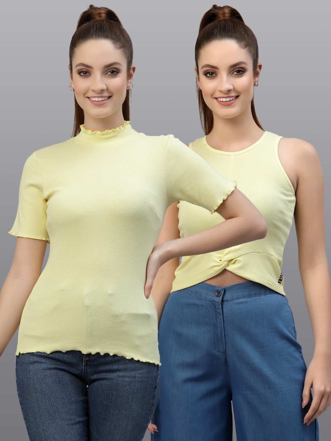 

Friskers Pack Of 2 Yellow Twisted Top