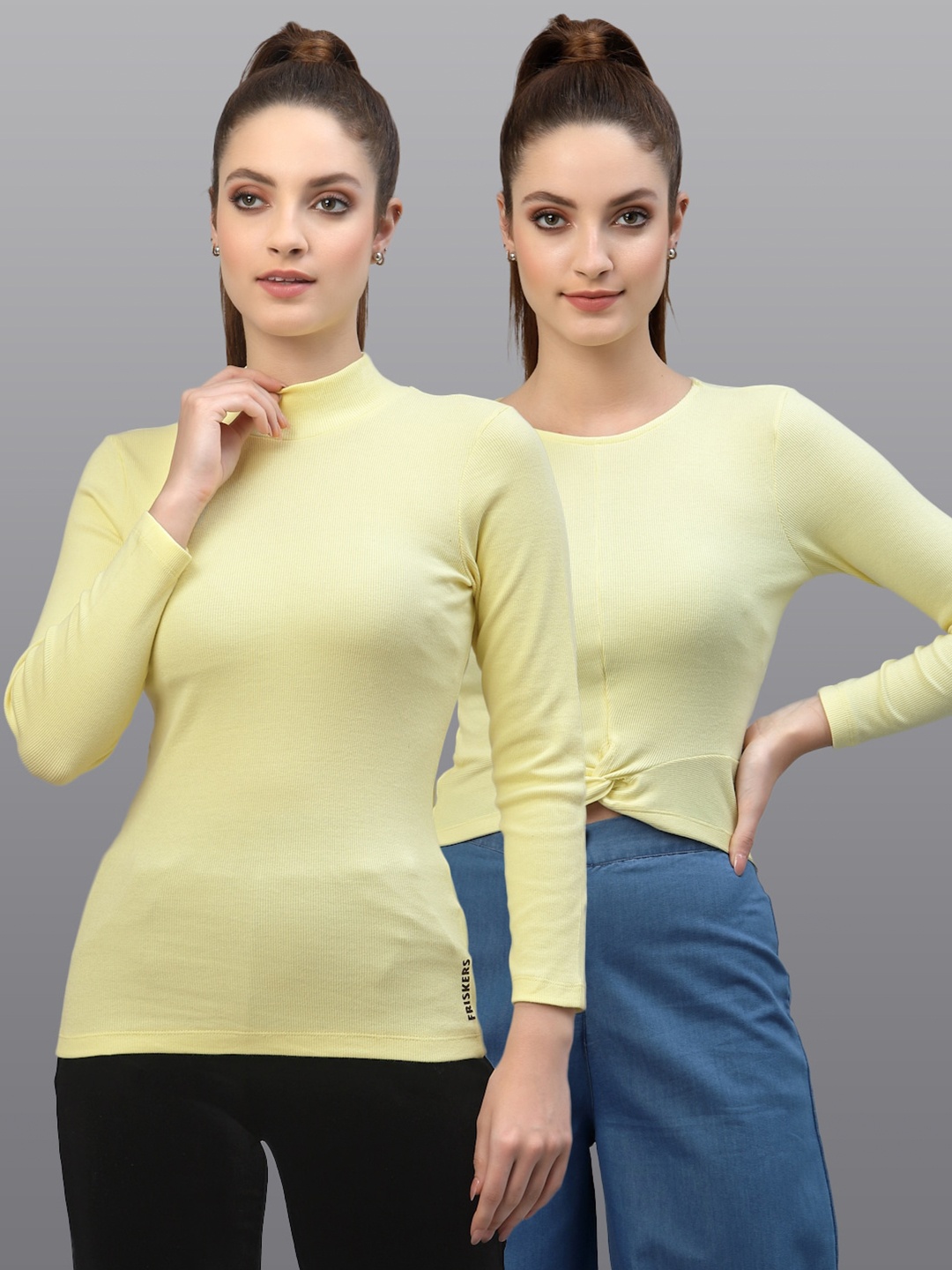 

Friskers Pack Of 2 Yellow Twisted Top