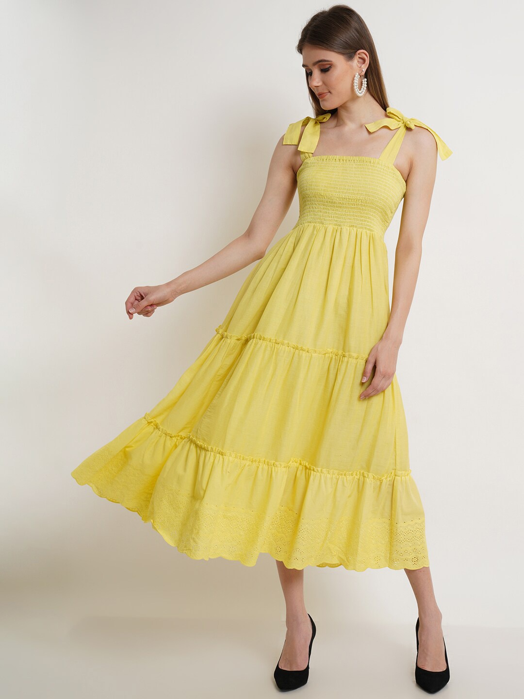 

Purple State Yellow Midi Dress
