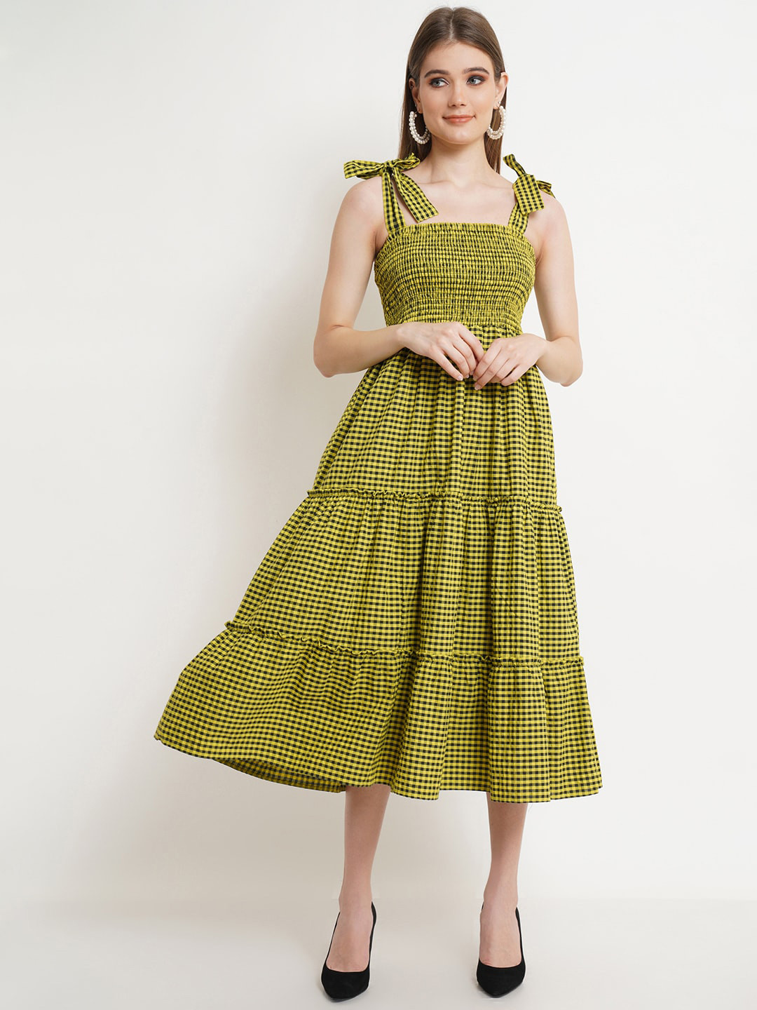 

Purple State Yellow Midi Dress